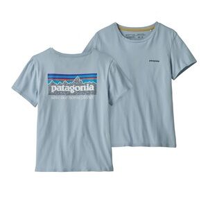 Patagonia Women's Mission Organic Steam Blue Graphic T-Shirt